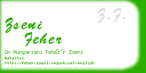 zseni feher business card